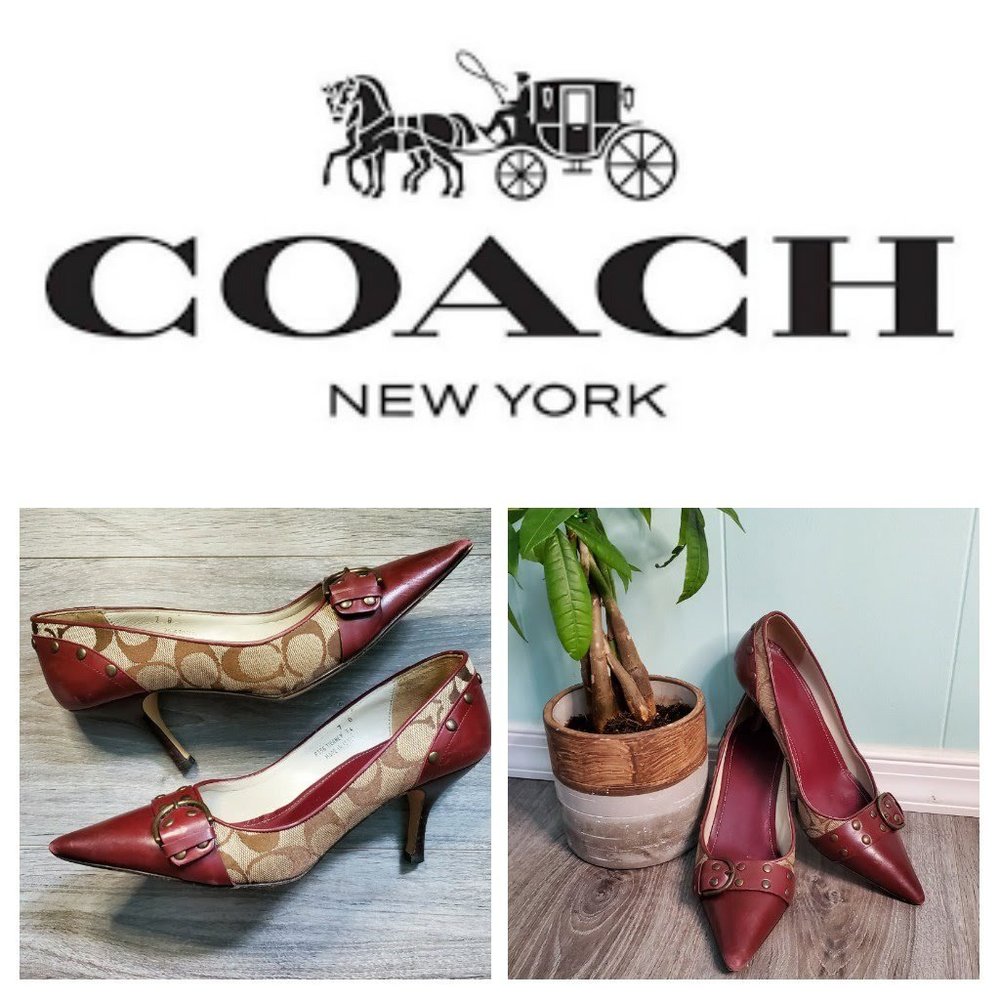 Coach Signature Monogram Canvas P556 Tierney Pump